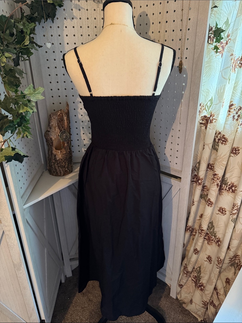 Quince Organic Cotton Smocked Maxi Dress – Black – Size XS - Picture 6 of 9